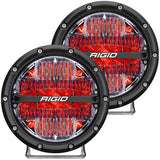 36205  -  360-Series 6 Inch Off-Road LED Light, Drive Beam, Red Backlight, Pair