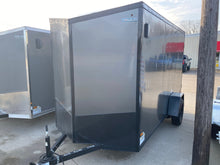 Load image into Gallery viewer, Enclosed Cargo Trailer 6x12 with ramp door and black out package - HLAFTX612SA-blkout