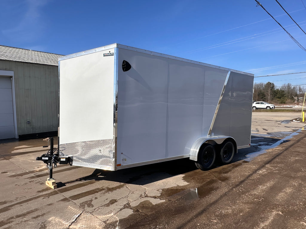 Enclosed Cargo Trailer 7x16 UTV +12in - 2 Tone 78" ramp door opening with ramp door - HLAFTX716TA2+12