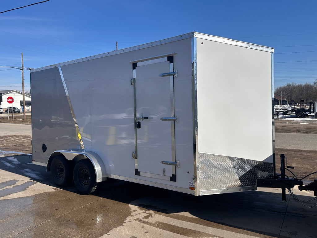 Enclosed Cargo Trailer 7x16 UTV +12in - 2 Tone 78" ramp door opening with ramp door - HLAFTX716TA2+12