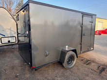 Load image into Gallery viewer, Enclosed Cargo Trailer 6x12 with ramp door and black out package - HLAFTX612SA-blkout