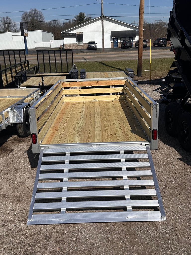 6x10 Aluminum Utility Trailer with 3 board wood sides 24in tall - Quality Steel and Aluminum  - Model 7410ALSLSA3.5Kw/HS