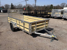 Load image into Gallery viewer, 6x12 Aluminum Utility Trailer with 3 board wood sides 24in tall - Quality Steel and Aluminum  - Model 7412ALSL3.5KSAw/HS