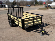 Load image into Gallery viewer, 6x12 Utility Trailer with 3 board wood sides 24in tall - Quality Steel and Aluminum  - Model 7412AN3.5KSAw/HS